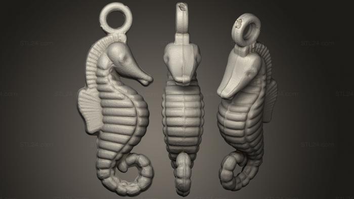Статуэтки животных (Морской конек, STKJ_1792) 3D модель для ЧПУ станка